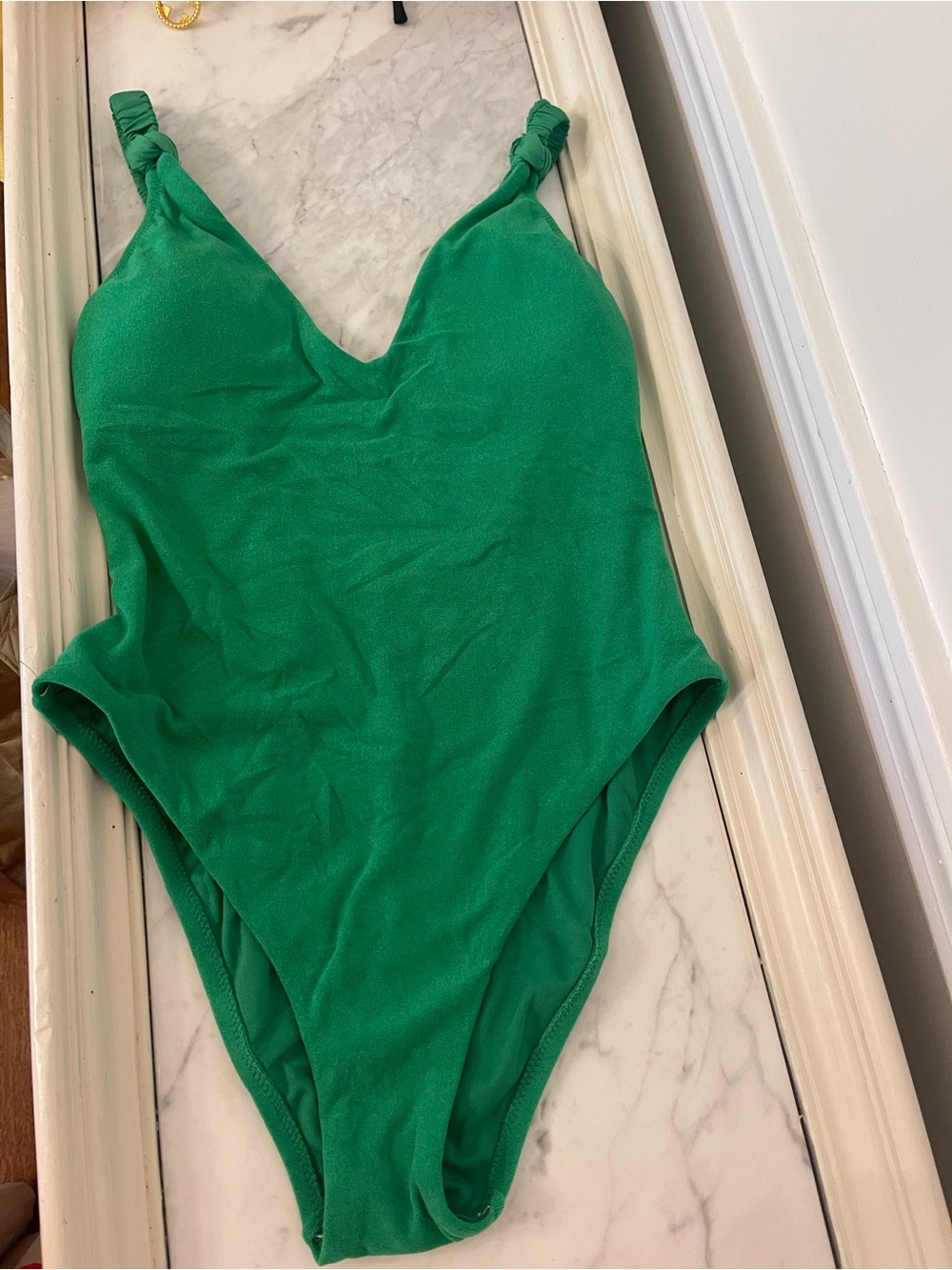 Sanctuary Emerald Green One-Piece Bodysuit with Knotted Straps